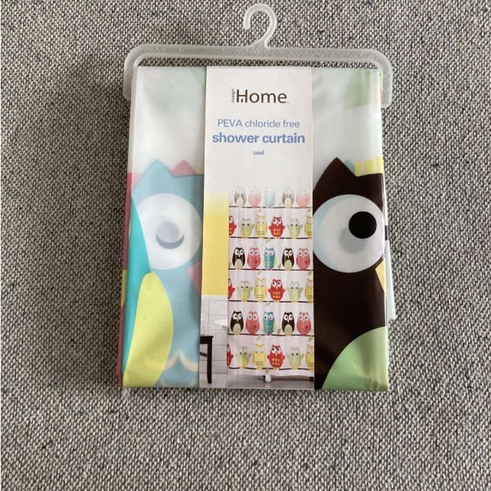 Home Design PEVA Wipes Clean Shower Curtain Owls, 70" by 72" Kid’s Bathroom Cute